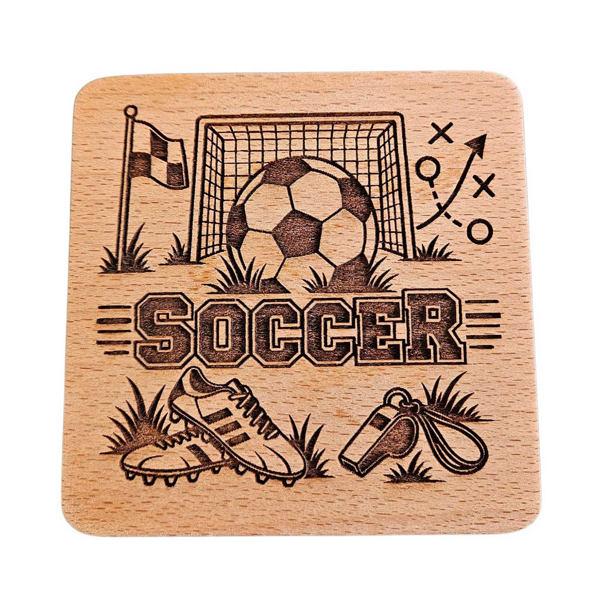 Soccer Coaster Design - Glowforge