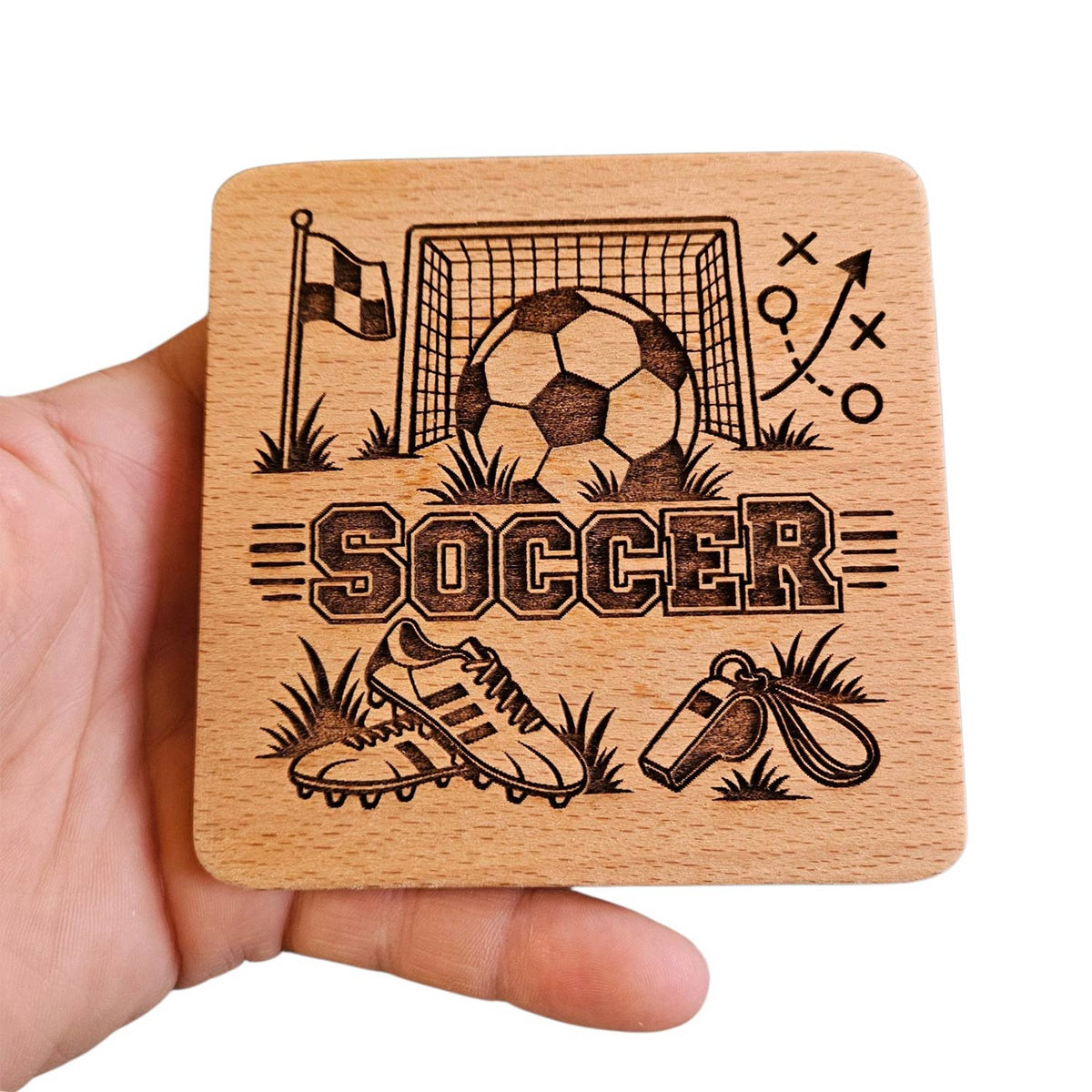 Soccer Coaster Design - Glowforge