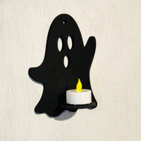 Spooked Ghost LED Tea Light Candle Holder - Halloween Wall Decor - Glowforge