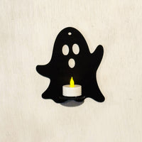 Spooked Ghost LED Tea Light Candle Holder - Halloween Wall Decor - Glowforge