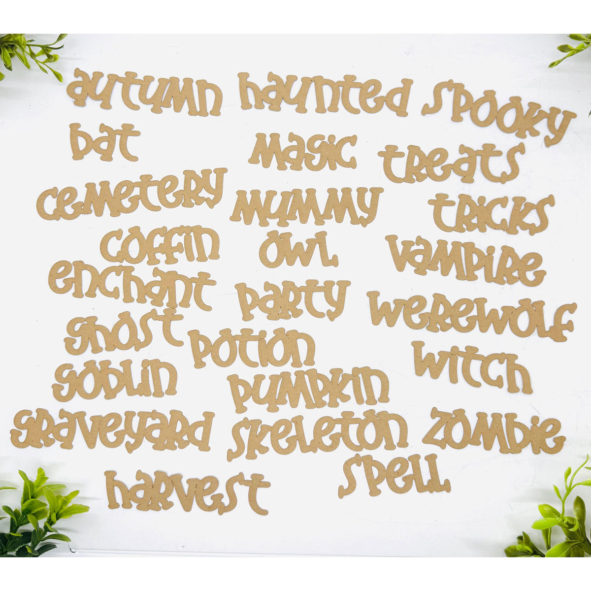 Spooky Word Cutouts – Font 1 (Set of 25) - Glowforge