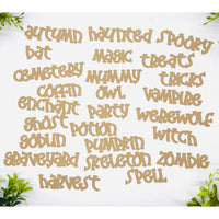 Spooky Word Cutouts – Font 1 (Set of 25) - Glowforge