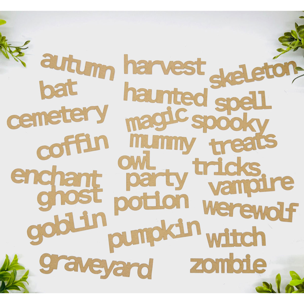 Spooky Word Cutouts – Font #2 (Set of 25) - Glowforge