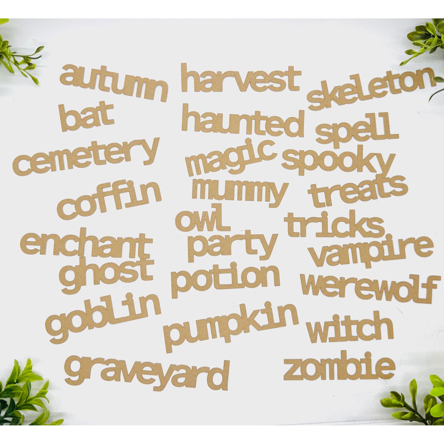 Spooky Word Cutouts – Font #2 (Set of 25) - Glowforge