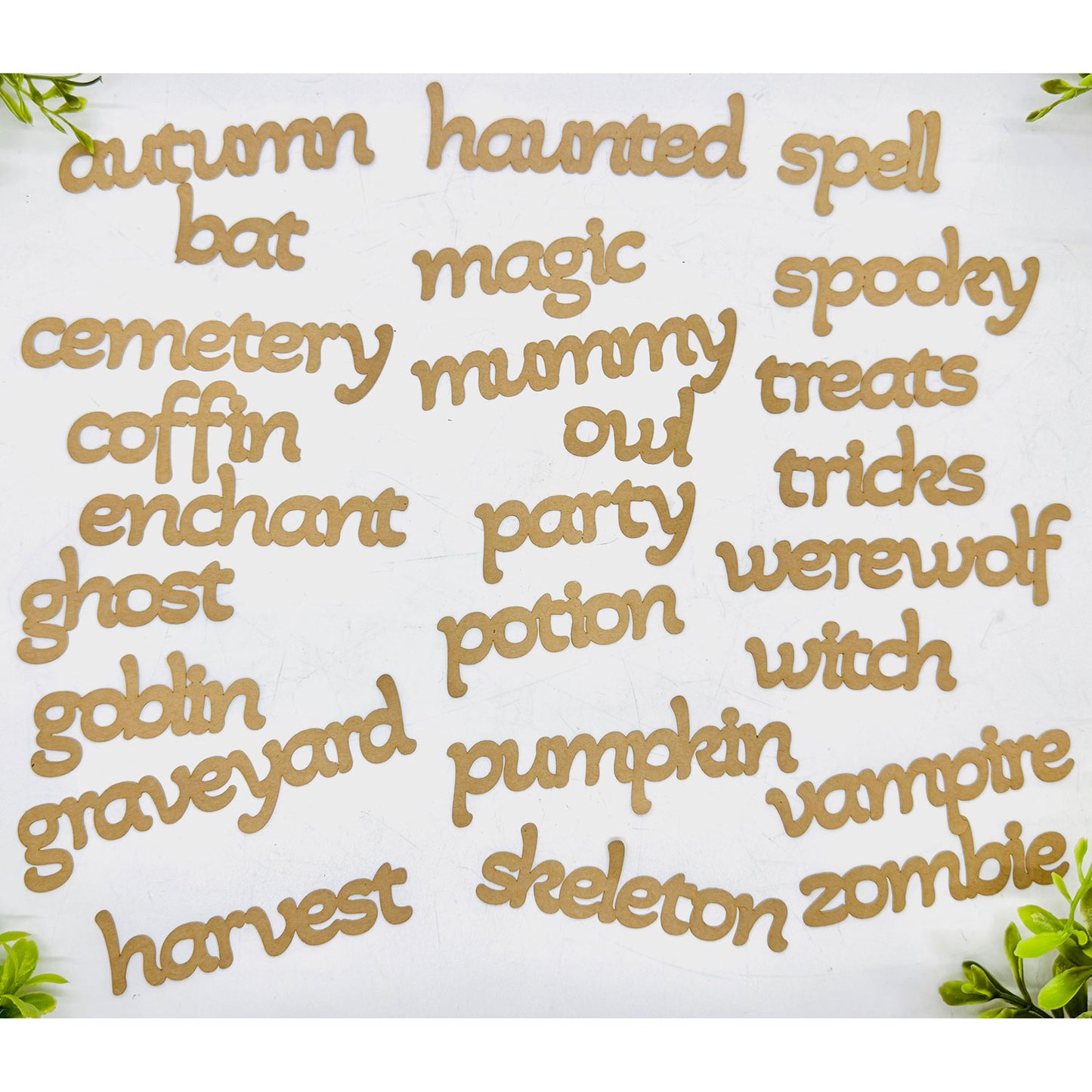 Spooky Word Cutouts – Font #3 (Set of 25) - Glowforge