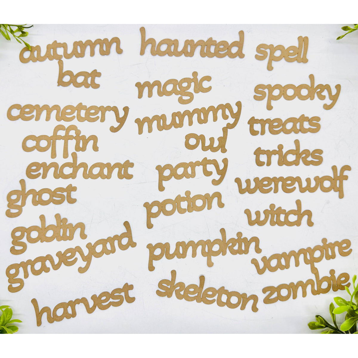 Spooky Word Cutouts – Font #3 (Set of 25) - Glowforge