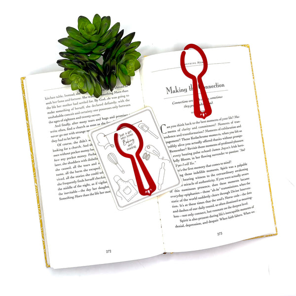 Spoon Shaped Bookmark with Card Backer - Paperclip - Snack Bag Closure ...