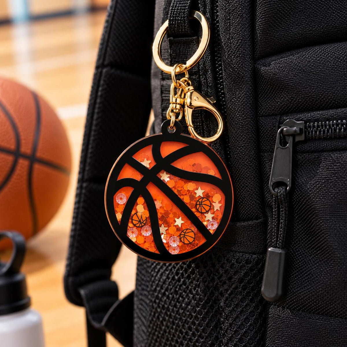 Sporty Basketball Shaker Keychain - Glowforge