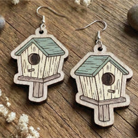 Spring Birdhouse Earrings - Glowforge
