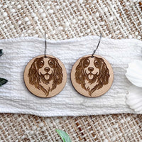 Springer Spaniel Engraved Disc Earrings - Glowforge