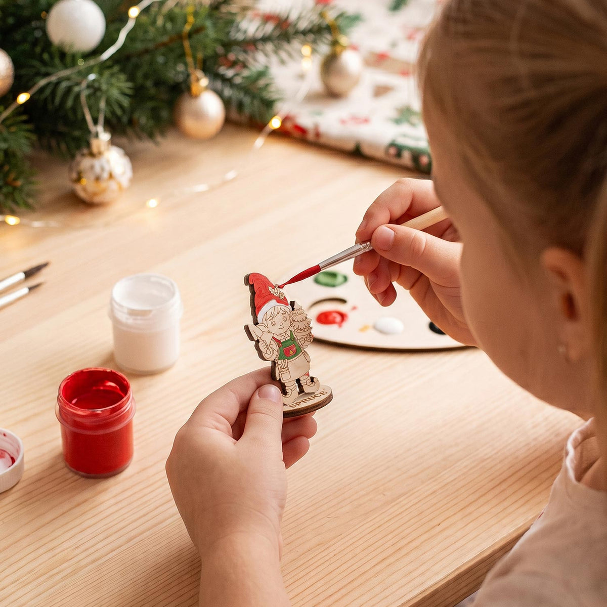 Spruce Christmas Tree Gardener - North Pole Elf Figure for Crafts & Play - Glowforge