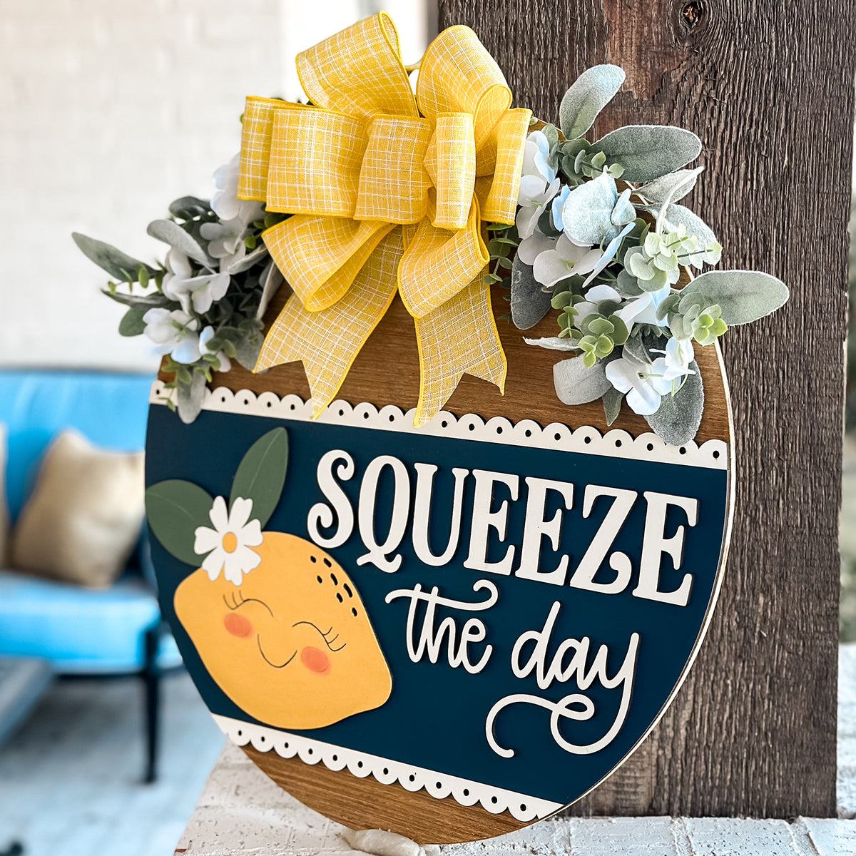 Squeeze the Day Lemon Round Door Hanger – Glowforge Shop