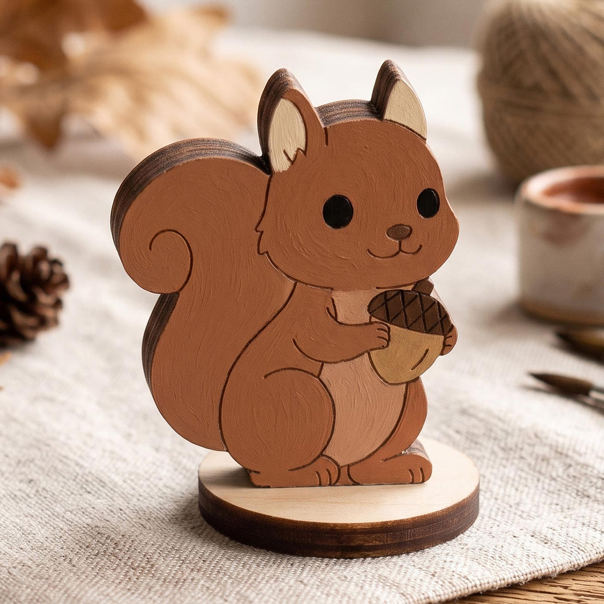 Squirrel Toy Figurine - Woodland Animal for Pretend Play & Nature Learning - Glowforge