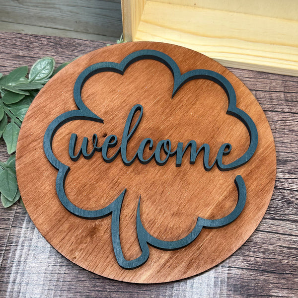 St. Patrick's Day Door Sign - Welcome Clover Design – Glowforge Shop