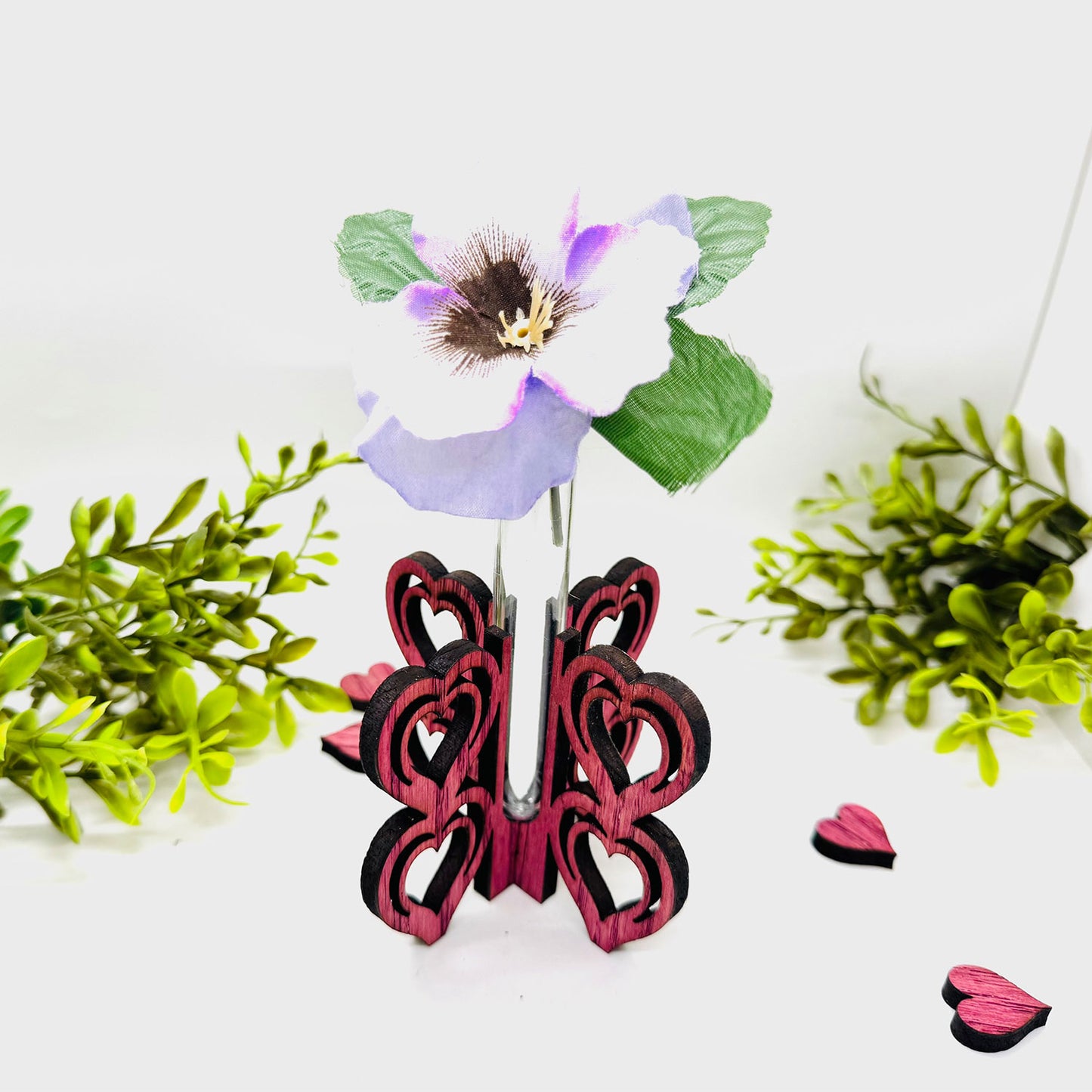 Stacked Hearts Flower Bud Vase - Glowforge