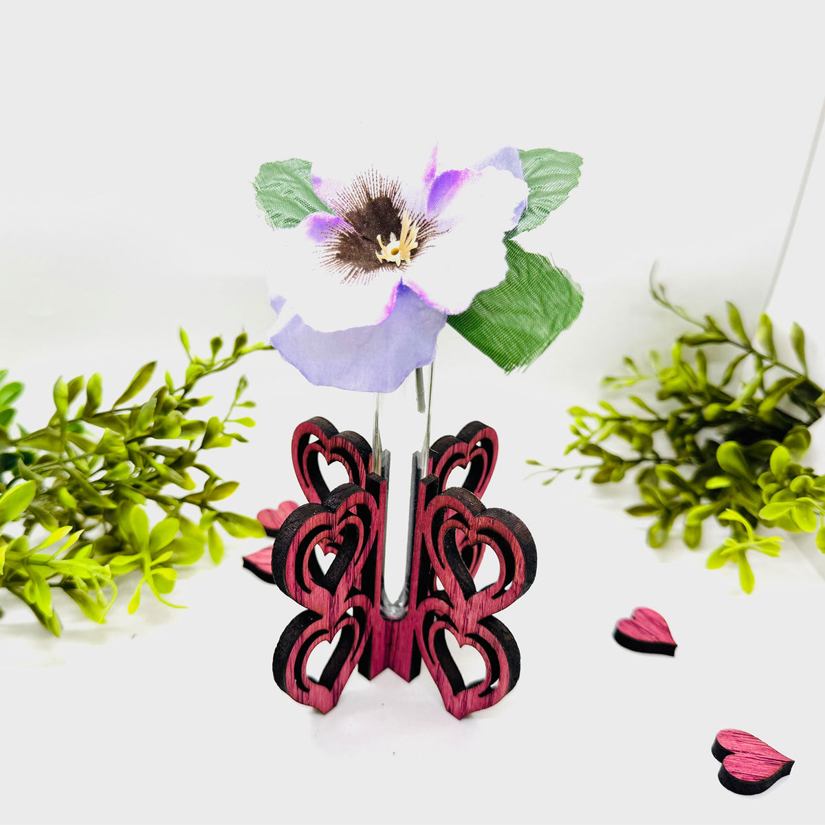 Stacked Hearts Flower Bud Vase - Glowforge