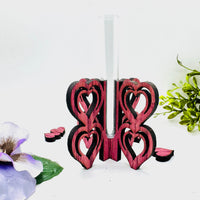 Stacked Hearts Flower Bud Vase - Glowforge