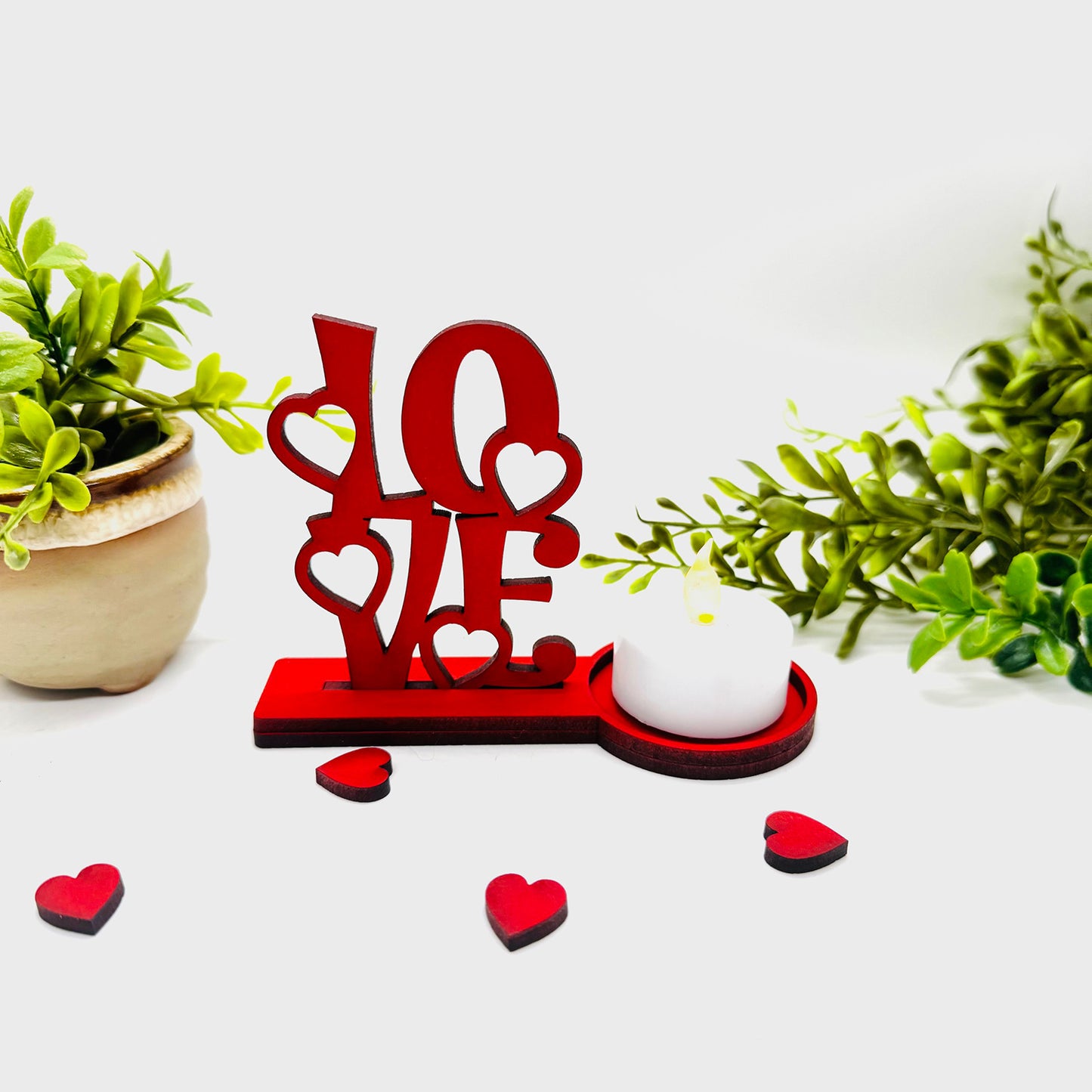 Stand Up LOVE Sign with One Tea Light Candle Holder - Glowforge