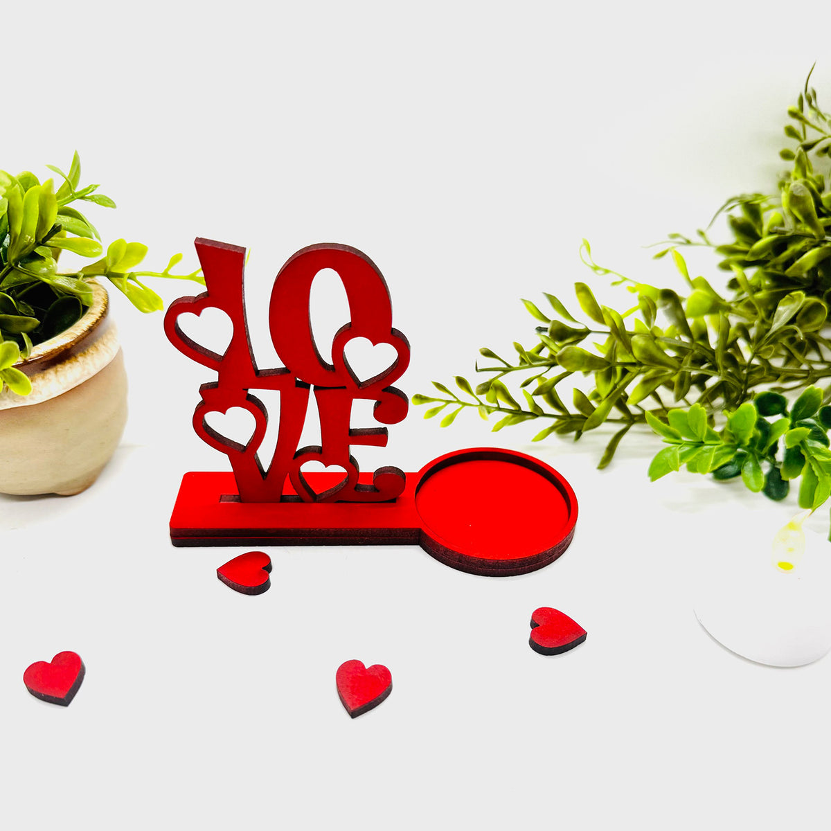 Stand Up LOVE Sign with One Tea Light Candle Holder - Glowforge 