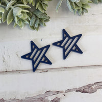 Star Earrings with Diagonal Stripes - Patriotic Earrings - Glowforge