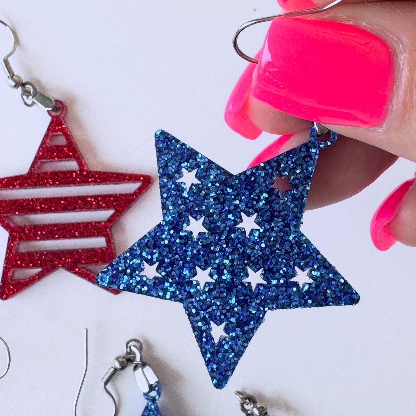 Stars and Stripes Patriotic Earrings (Set of 3)