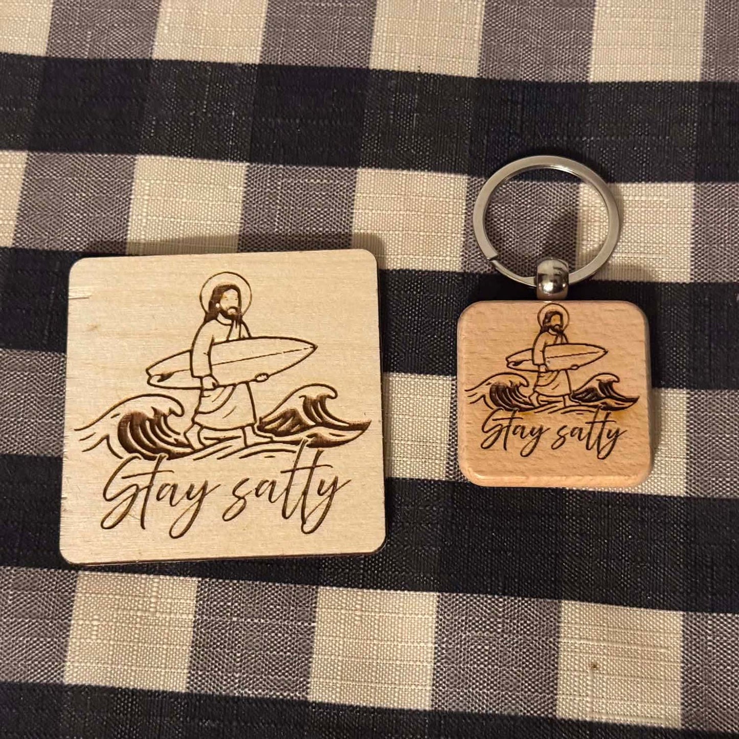 "Stay Salty" Keychain and Magnet Set - Glowforge