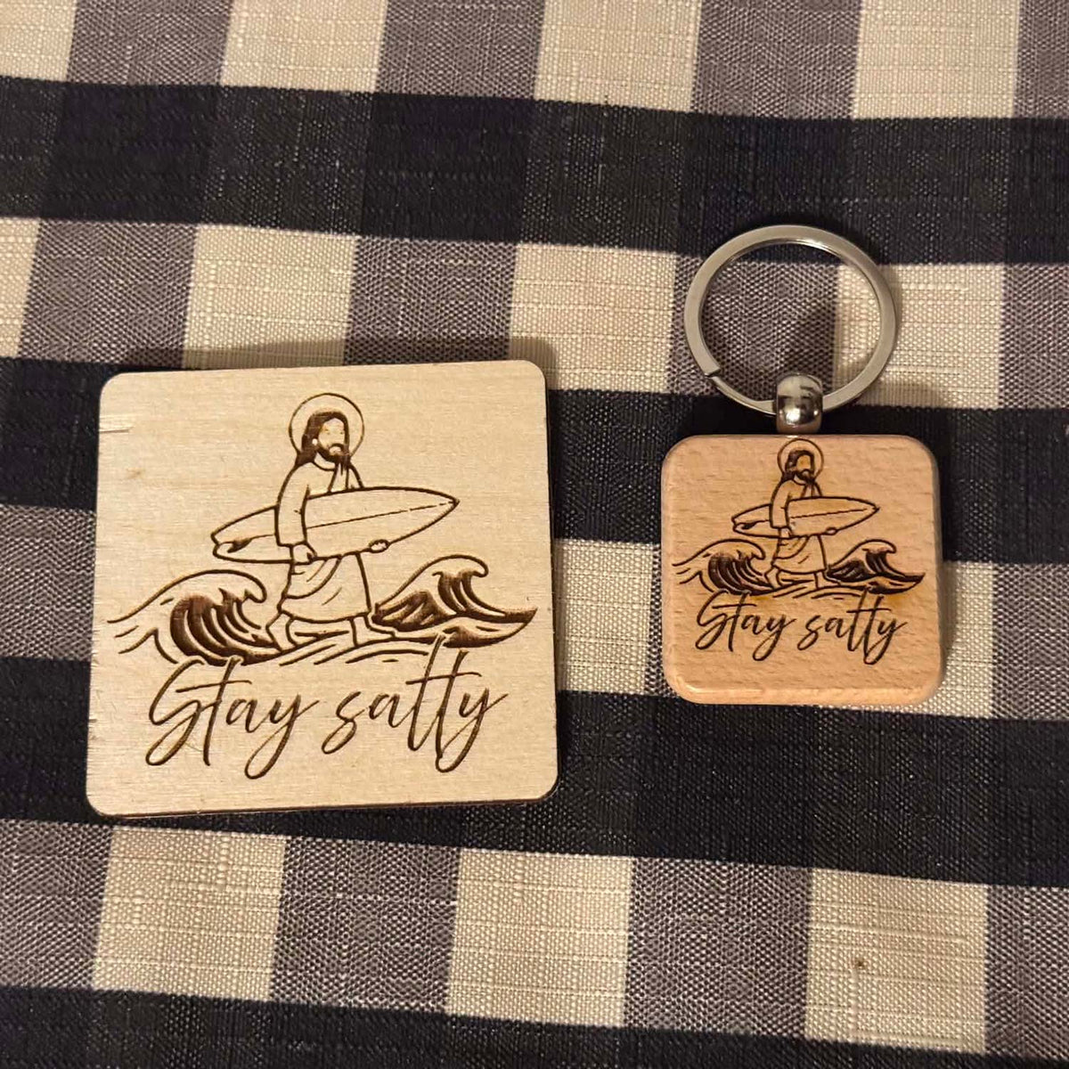 "Stay Salty" Keychain and Magnet Set - Glowforge