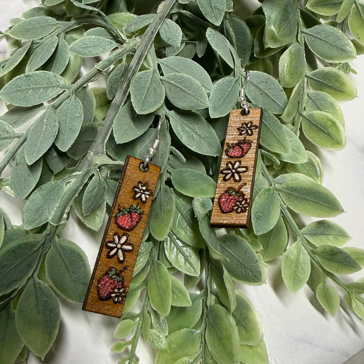 Strawberry Summer Bar Dangle Earrings - Glowforge