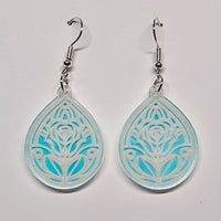 Stylized Rose Teardrop Earrings - Glowforge