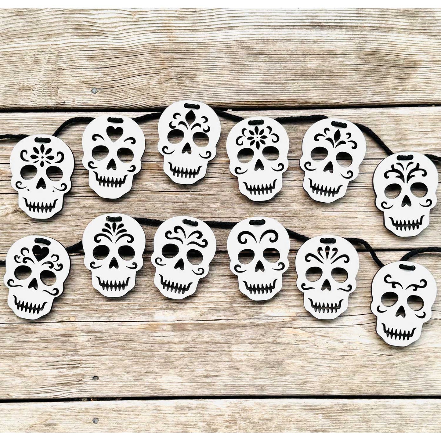 Sugar Skull Garland Banner Day of the Dead - Glowforge