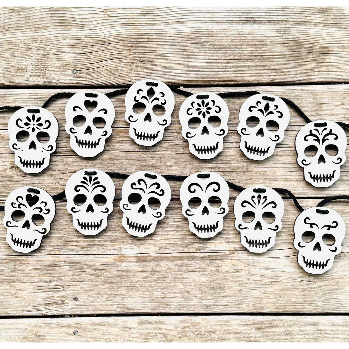 Sugar Skull Garland Banner Day of the Dead - Glowforge