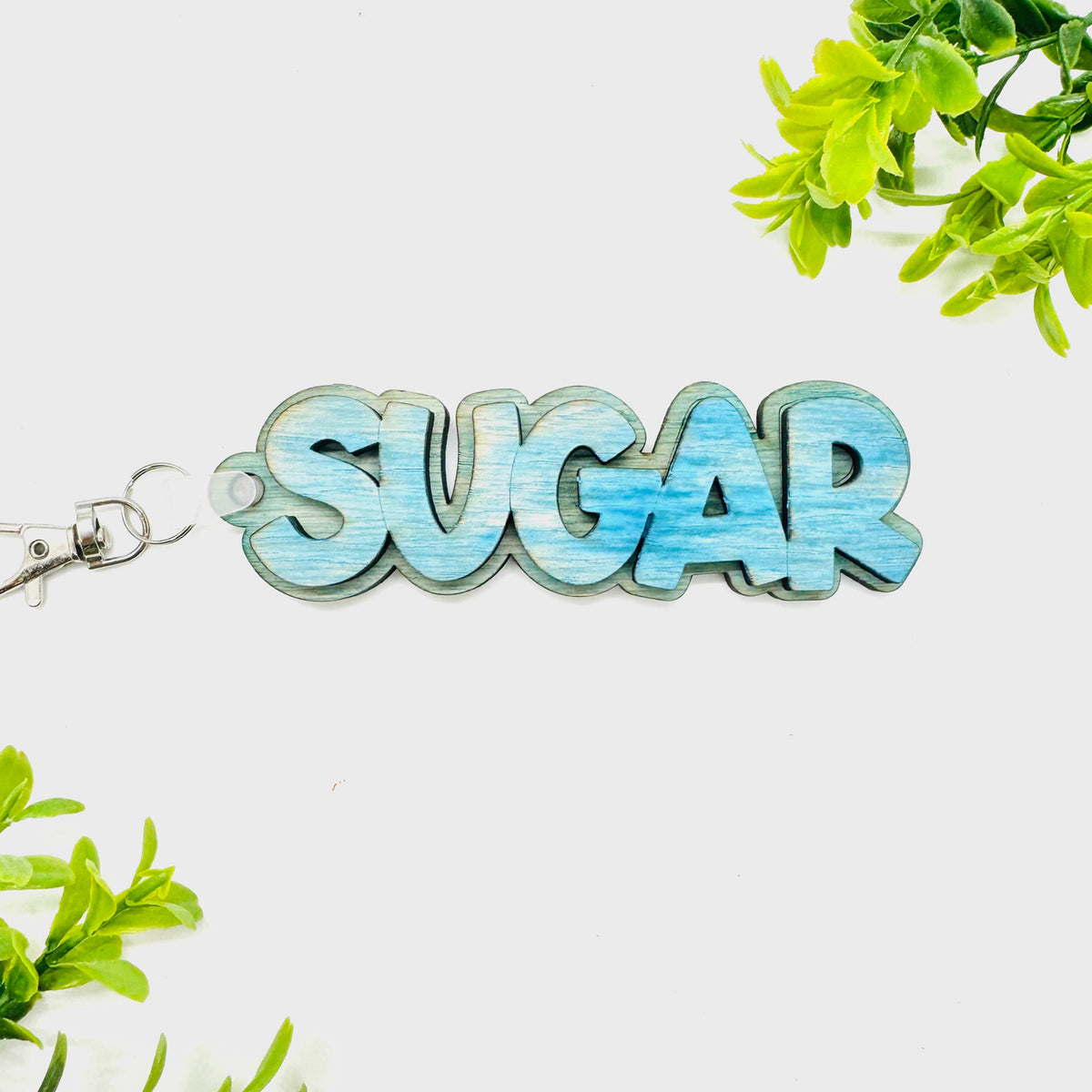 SUGAR Layered Word Keychain - Glowforge