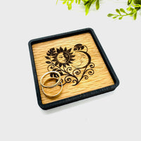 Sun Moon Celestial Garden Layered Square Ring Holder - Glowforge