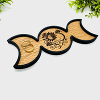 Sun Moon Celestial Garden Layered Tri Moon Ring Tray - Glowforge