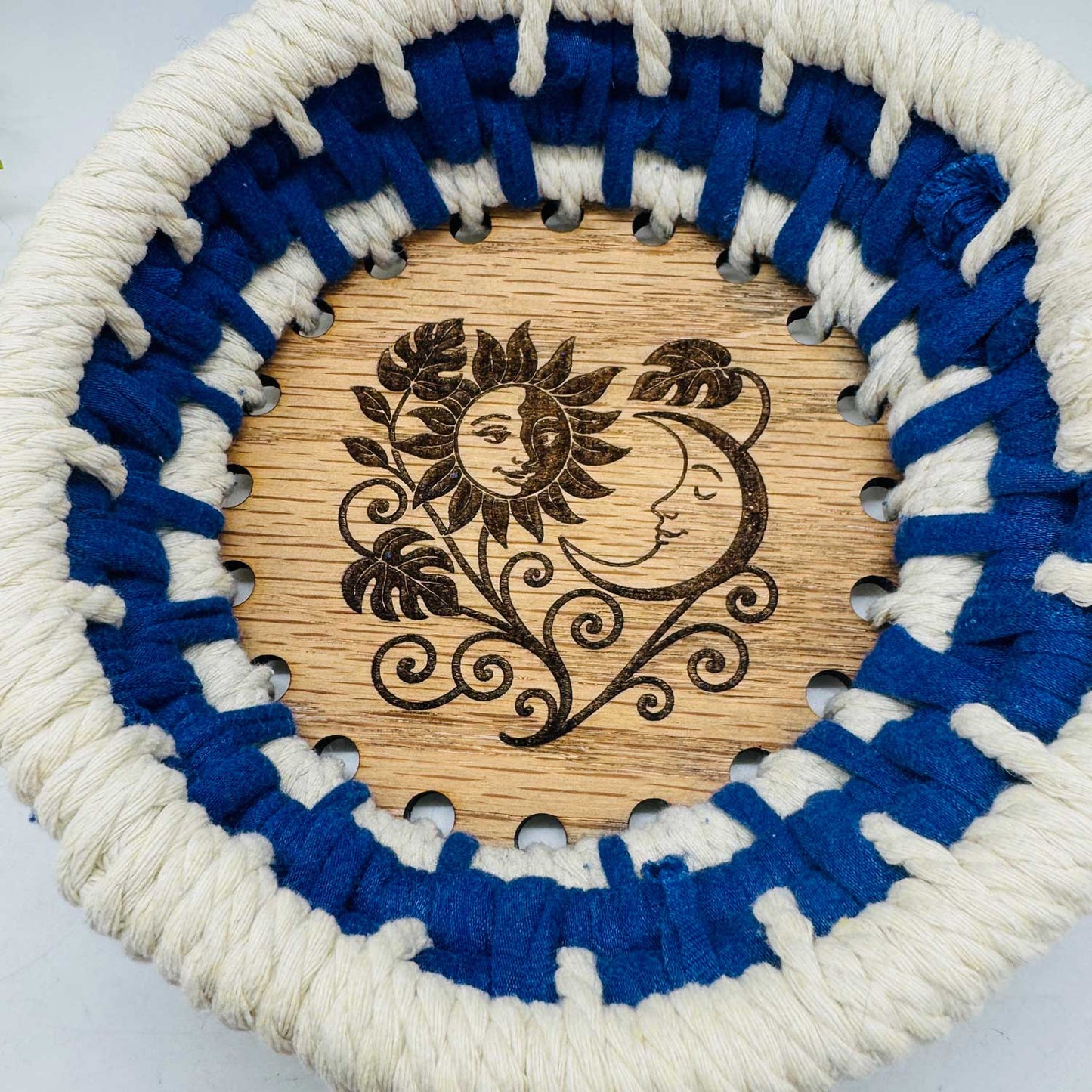 Sun Moon Celestial Garden Rope or Crochet Basket Base - Glowforge