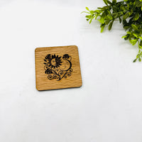 Sun Moon Celestial Garden Square Coaster (Set of 4) - Glowforge
