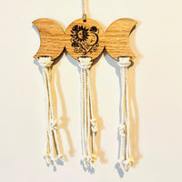 Sun Moon Wall Hanging Celestial Garden Boho Decor Tri Moon - Glowforge