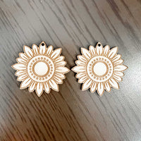 Sunflower Earrings with Engraved Details - Glowforge