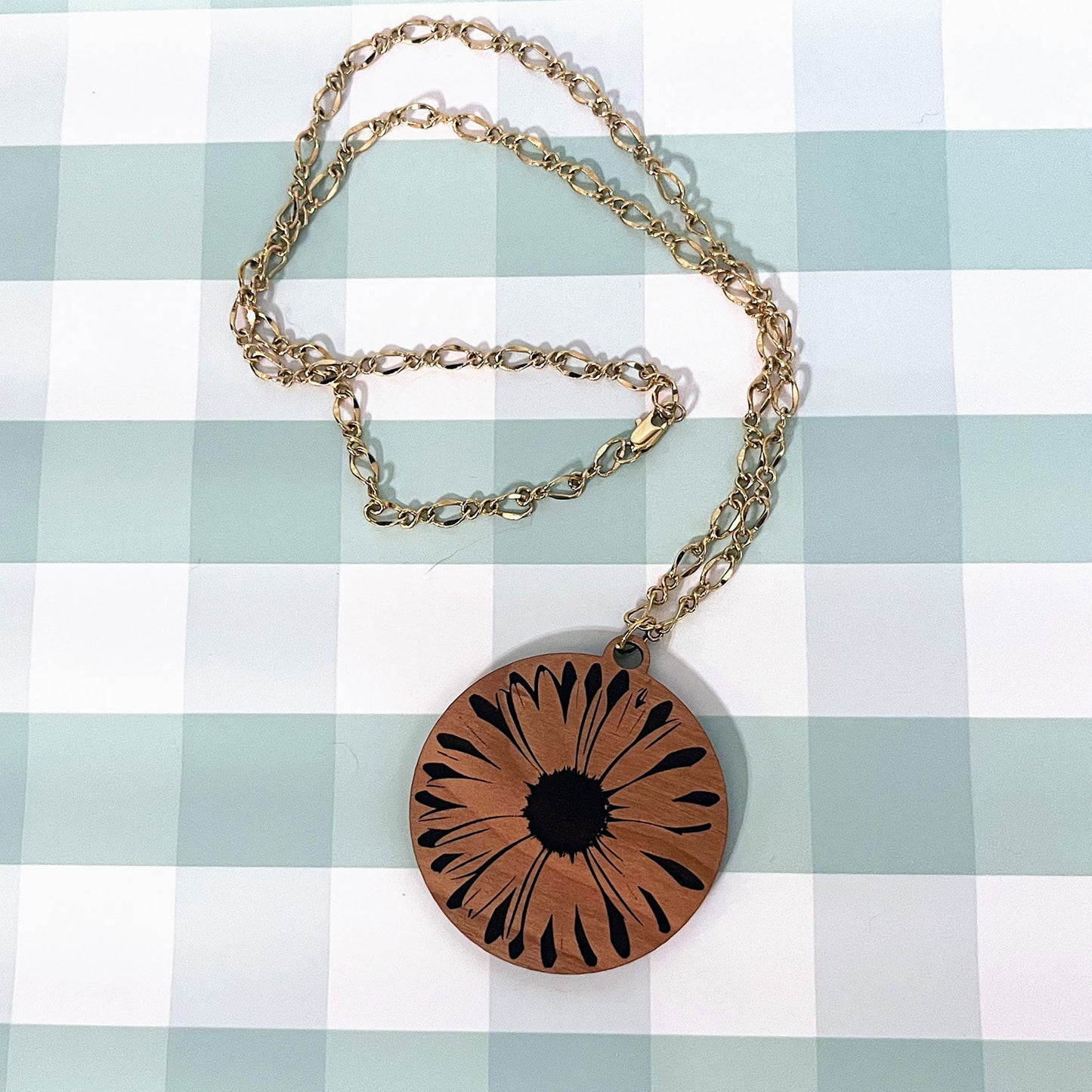 Sunflower Necklace Pendant - Glowforge