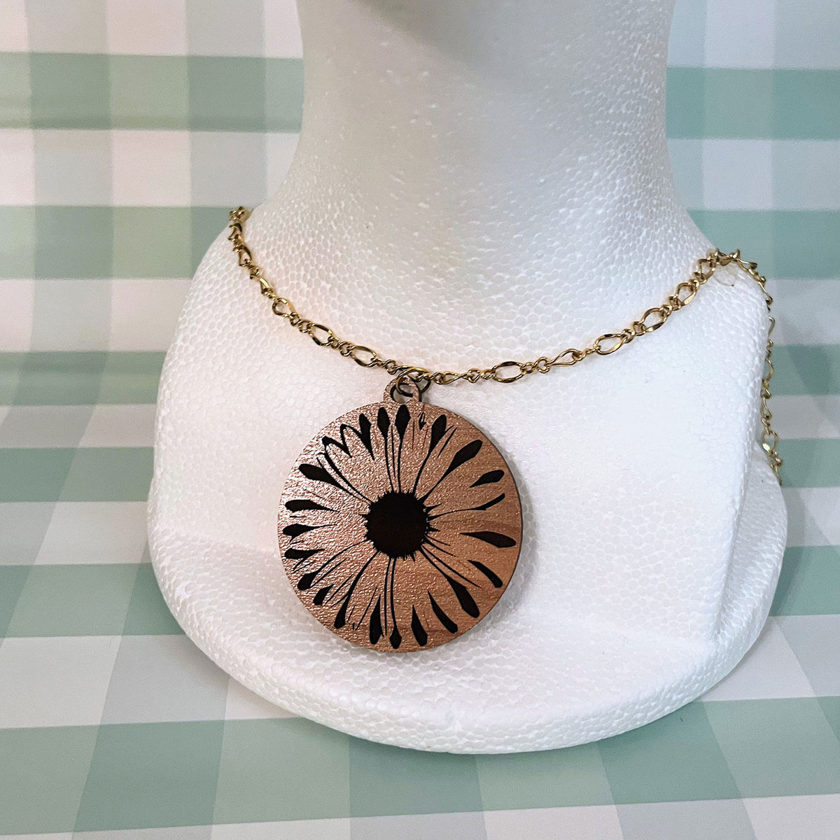 Sunflower Necklace Pendant - Glowforge