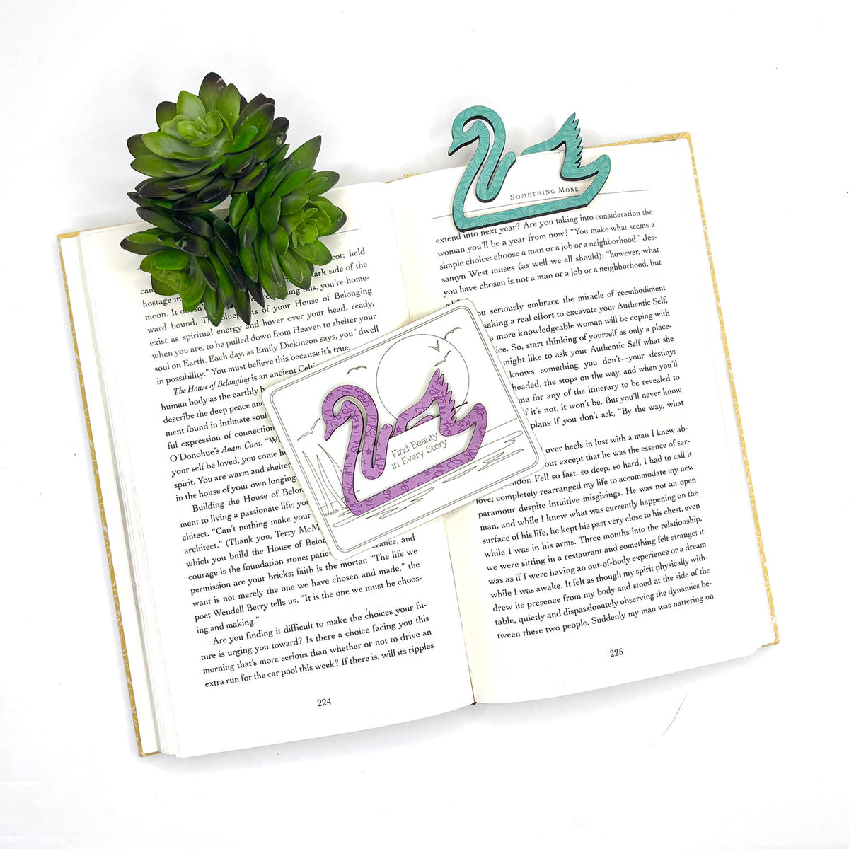 Swan Shaped Bookmark with Card Backer - Paperclip - Snack Bag Closure - Glowforge