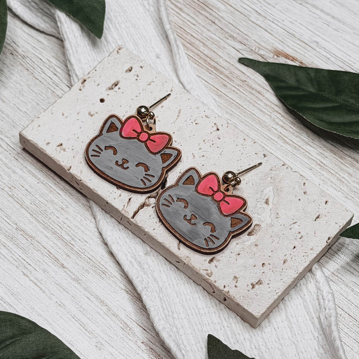 Sweet Bow Cat Earrings  Glowforge