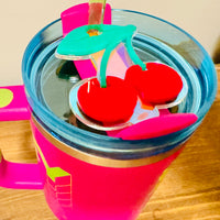 Sweet Cherries Lid Topper compatible with 40oz Stanley Tumbler