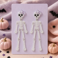 Sweet & Spooky Skeleton Dangle Earrings - Glowforge