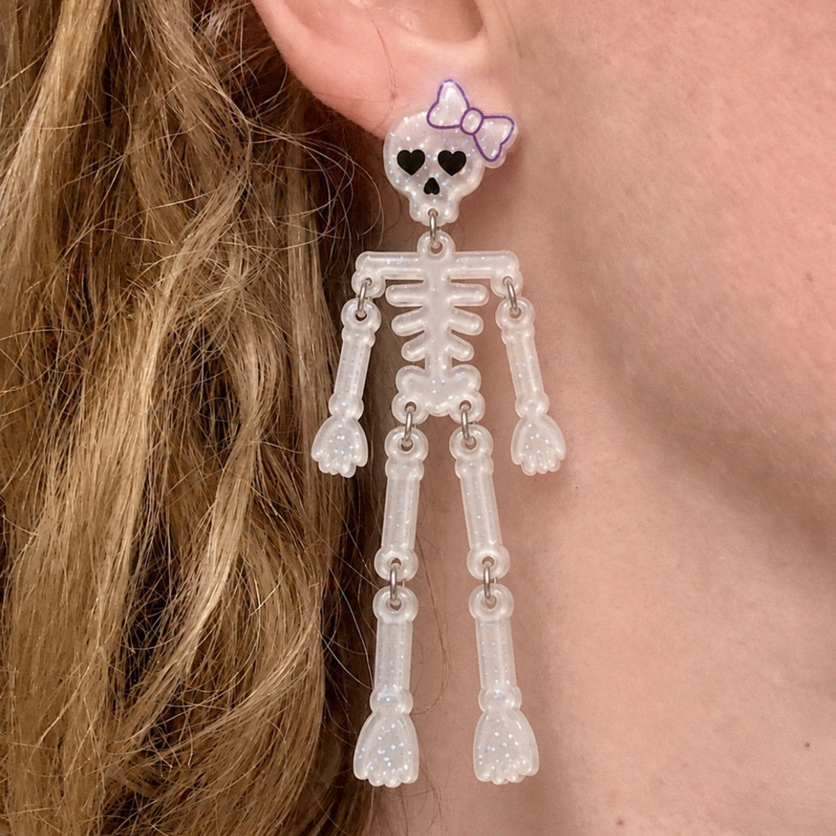 Sweet & Spooky Skeleton Dangle Earrings - Glowforge