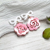 Sweet Spring Bow and Rose Earrings - Glowforge