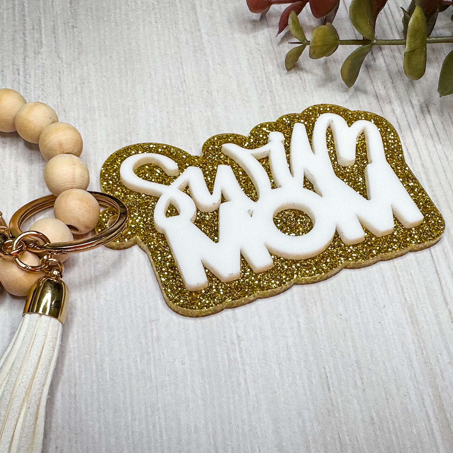 Swim Mom Layered Keychain – Glowforge Shop