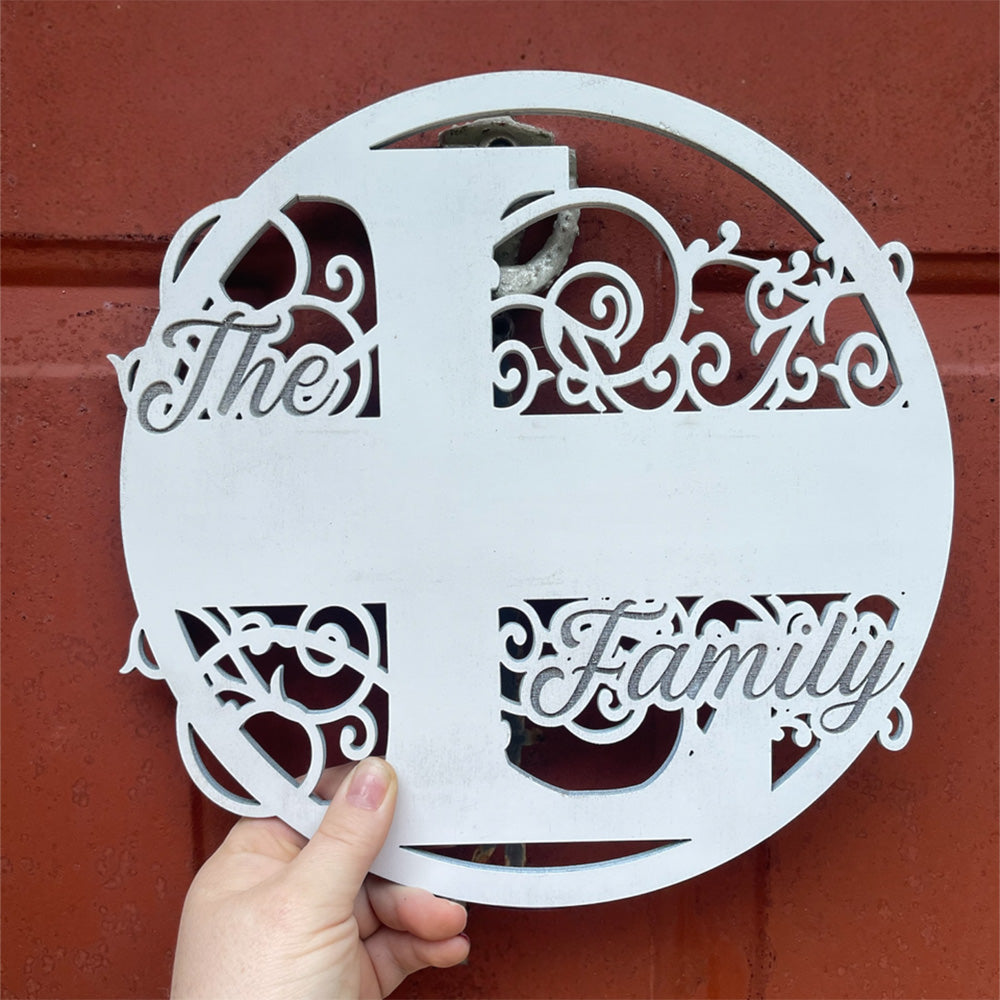 Swirly Family Name Sign