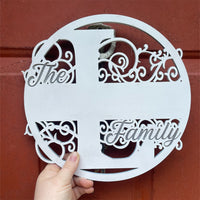 Swirly Family Name Sign