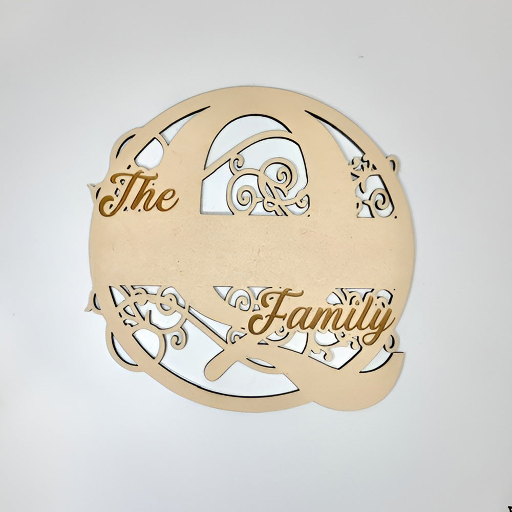 Swirly Family Name Sign "Q" - Glowforge